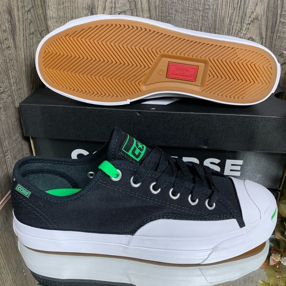 🛍 CONVERSE JR PRO OP OX BLACK black/acid green/w - Picture 4 of 8